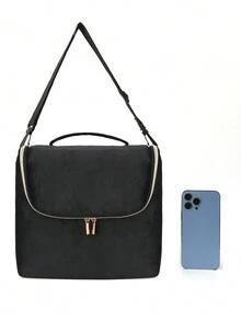 便攜化妝包,大容量旅行化妝盒,多功能攜帶式多層桌面化妝品收納盒 - 黑色 - 查看 3