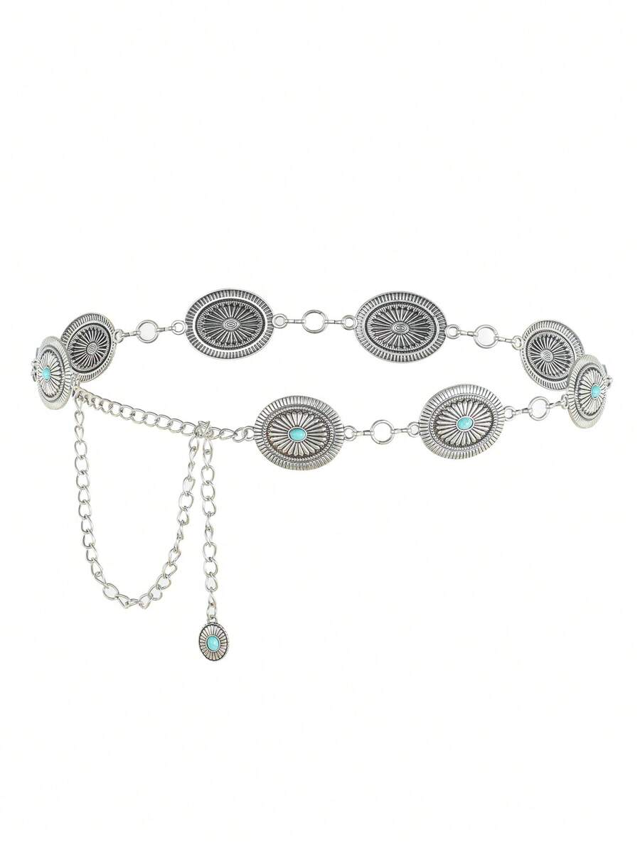 1入時尚性感女裝裙子鏈,高級銀色身鏈裝飾