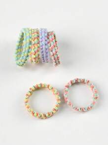 1 Box Of 50 Children's High Elasticity Simple And Versatile Hair Ties - Multicolor - View 5