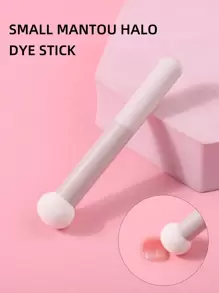klimonla 1 Pieza Pincel De Uñas Con Forma De Hongo De Cabeza Redonda, Con Degradado Sin Marcas Ni Rayas, Lápiz De Puntos De Estilo Japonés, Pincel De Rubor, Herramienta De Pintura Y Puntos De Uñas, Bolígrafo De Cabeza Redonda Con Degradado - Blanco - Ver 1