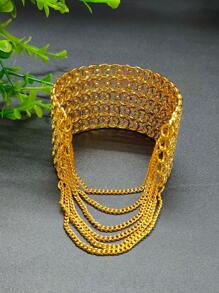 1件流行的月球形流蘇手鍊/手鏈/手飾品,適合作為婚禮、聖誕節、情人節、母親節或女友的禮物 - 金黃色 - 查看 4