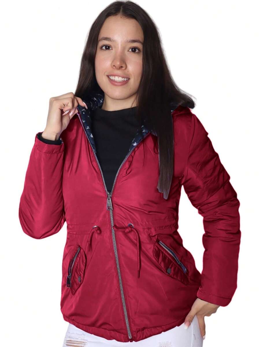 Women's Reversible Fashion Jacket - Red - View 1