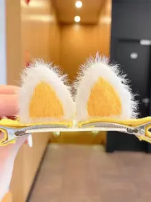 8 piezas Lindos y versátiles clips para el cabello con orejas de gato de colores múltiples - Multicolor - Ver 4