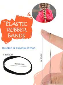 300个迷你发圈，成人适用，可用于编发、婚礼发型等。休闲健身、女士头部配饰、女士发饰、马尾辫发圈、发绳、健身美容化妆女士配饰 - 彩色 - 查看 6