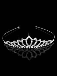 1 件款經典新娘皇冠和兒童皇冠頭帶適合女孩生日派對禮物
