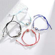 1pc Multicolor Beaded Evil Eye Bracelet - Baby Blue - View 3