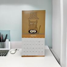 Calendar Featuring Wine Drinking Cats - Brown - View 3