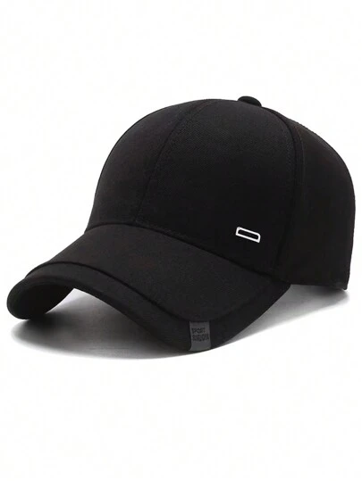 1 Pieza Gorra De Béisbol Negra Para Hombres, Sombrero Casual Ajustable De Color Sólido Con Protección Solar Para Actividades Al Aire Libre De Primavera Y Otoño, Viajes, Playa Y Fiesta