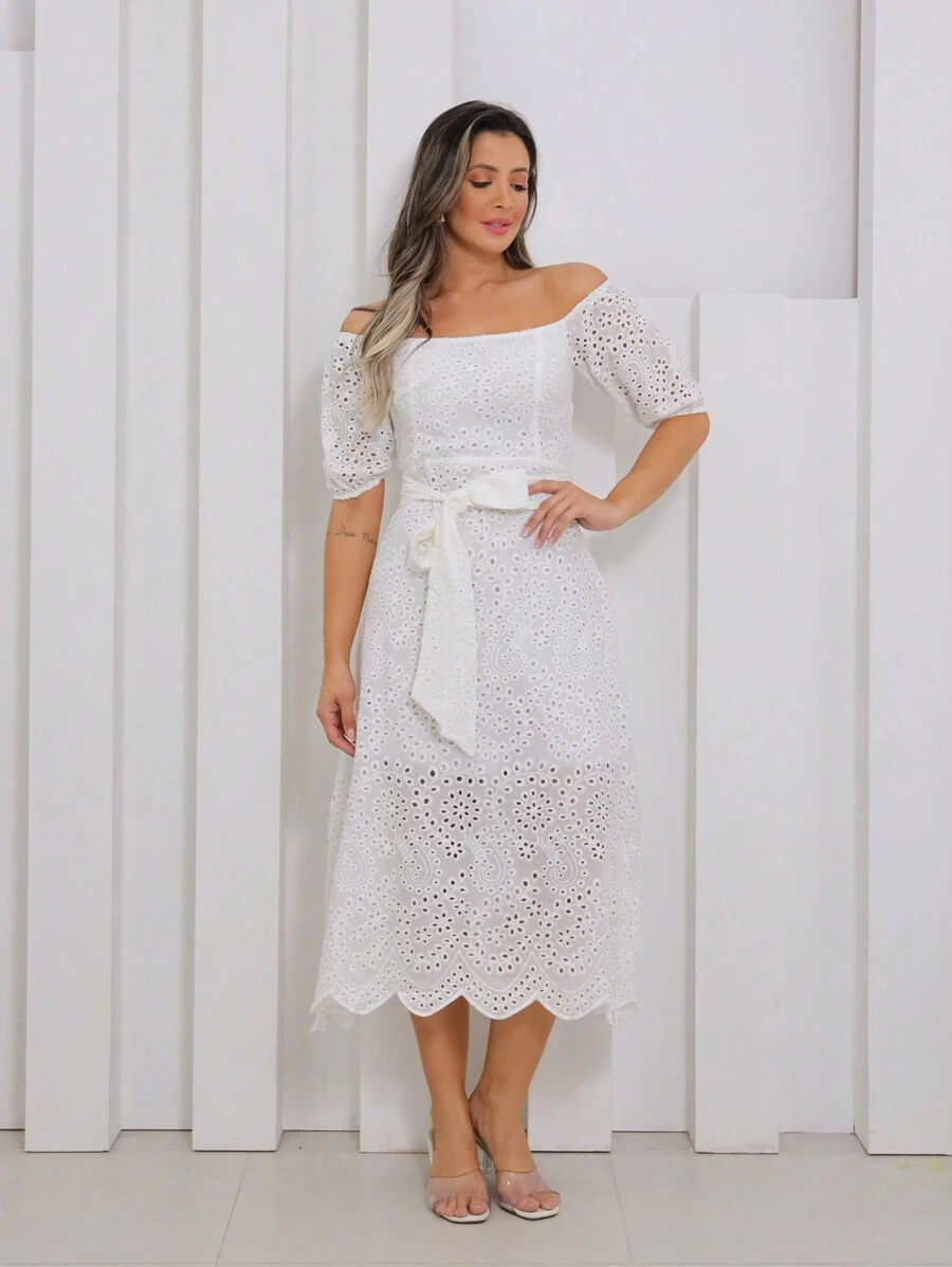 Women Dresses - 白色 - 查看 1