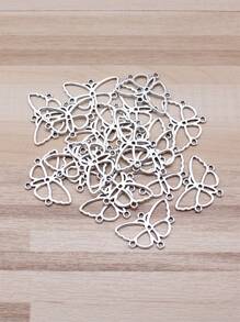 20入組/袋 17x24mm(0.67x0.94英寸)仿古銀色中空蝴蝶連接器吊墜,diy珠寶製作 - 古銀色-20pcs - 查看 3