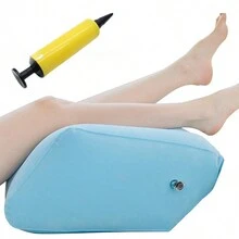 1 Almohada Inflable Para Piernas Para Alivio De La Hinchazón, Cojín Terapéutico Para Dormir Para Piernas Y Pies, Descanso De Piernas Plegable Y Portátil - Azul - Ver 7