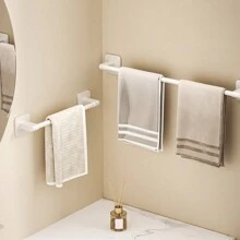 件現代白色黏性安裝 Abs + 鋁合金毛巾架，具有高承載能力，適用於浴室、廚房、衛生間、廁所等。有 3 種長度可供選擇：11.81 英寸、15.75 英寸和 19.68 英寸 - 白色 - 查看 8