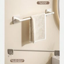 件現代白色黏性安裝 Abs + 鋁合金毛巾架，具有高承載能力，適用於浴室、廚房、衛生間、廁所等。有 3 種長度可供選擇：11.81 英寸、15.75 英寸和 19.68 英寸 - 白色 - 查看 5