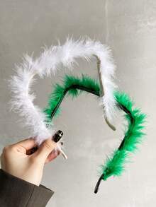 1入組聖誕節毛絨眼鏡髮箍,適合秋冬日常穿搭和聖誕節佩戴