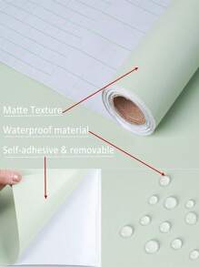 1 卷綠色即剝即貼壁紙,自黏可拆卸壁紙,帶有紋理的綠色壁紙,適用於架子抽屜房間牆壁,乙烯基卷 - 薄荷綠 - 查看 3