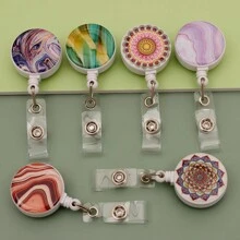 6 件可伸縮徽章夾,附易縮回扣,適合辦公室工作人員、醫生、護士 - 彩色 - 查看 1