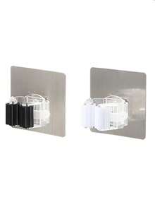 4入組pp拖把架,簡單的掛在牆上的拖把和掃帚架