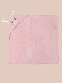 1pc Unisex Hooded Coral Fleece Bathrobe For Baby, Soft, Quick-Drying, And Highly Absorbent, Suitable For Home, Beach, Four Seasons Love Valentine