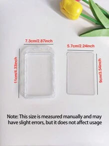 1pc Ins Style Transparent Card Holder For Id Card, Meal Card, Access Card, Student Card, Work Card With Lanyard, Keychain And Spring Hook - Clear - View 6