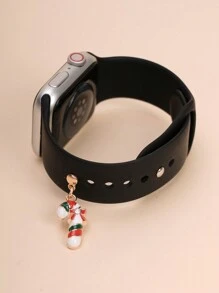 1 件金属圣诞拐杖表带饰物装饰钉子兼容 表带配件兼容 Galaxy Watch 系列表带饰物