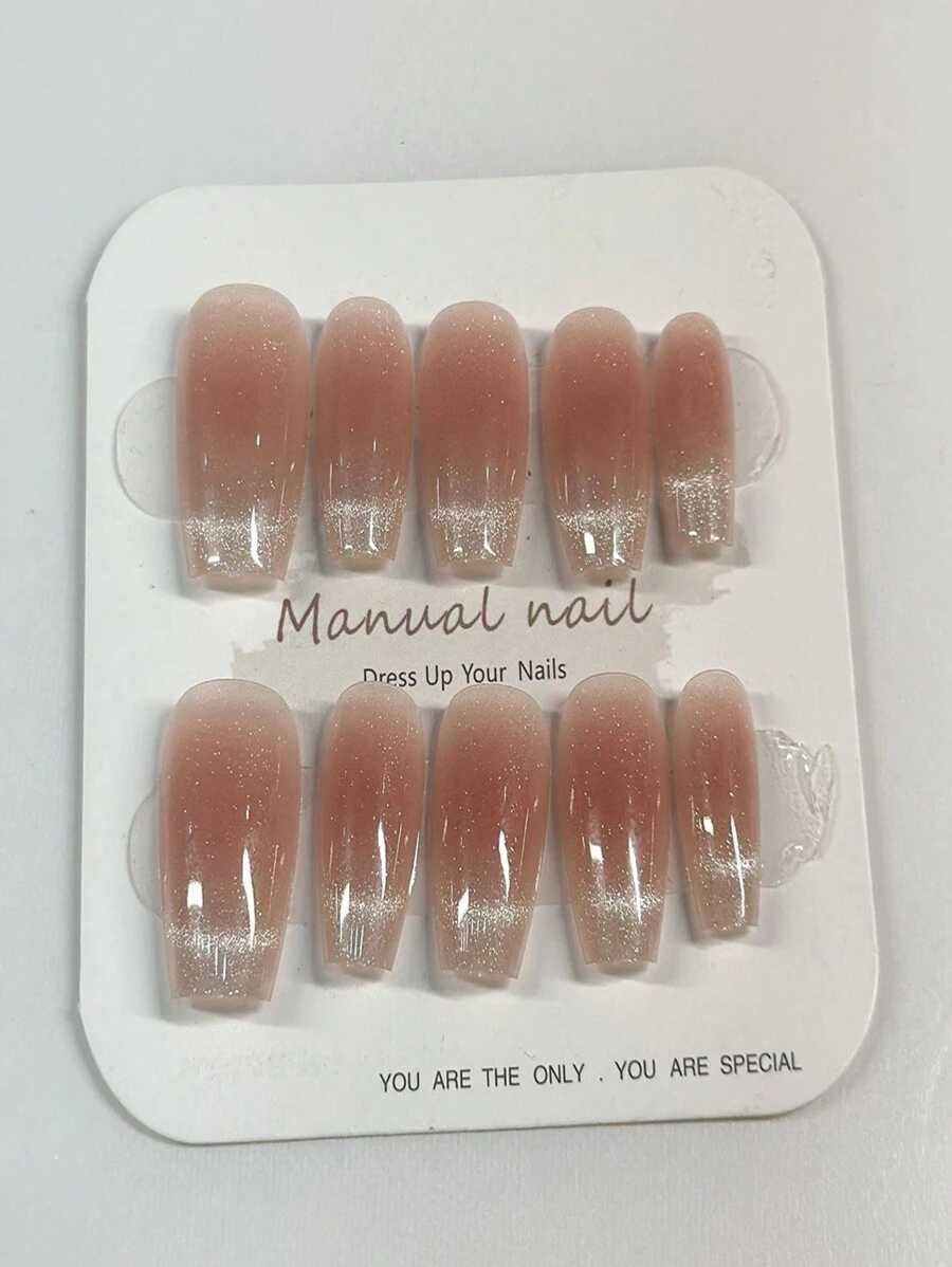 10pcs Aurora Ultra Thin False Nail Tips Without Traces Of Grinding And Folding, Special For Manicure Press On Nails Nail Supplies