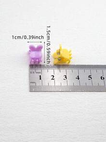 50pcs/pack Mixed Color Short Bunny Ear Design Plastic Hair Claw Clips For Women, Suitable For Every Day Use - Multicolor - View 5