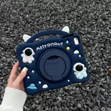 sosofi 1 件可爱减压宇航员图案全覆盖平板电脑硅胶软壳带 360 度旋转支架，兼容 Ipad//Honor - 彩色 - 查看 5