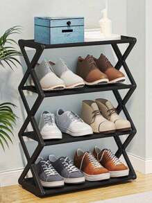 Multi-Layer Shoe Storage Rack, Modern Black Plastic Shoe Rack Floor Organizer And Storage For Home - Multicolor - View 1