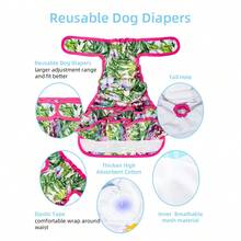 2 包狗尿布，母狗专用高吸水性狗尿布，可洗狗尿布，适合发情、失禁或兴奋排尿的狗 - 彩色 - 查看 2