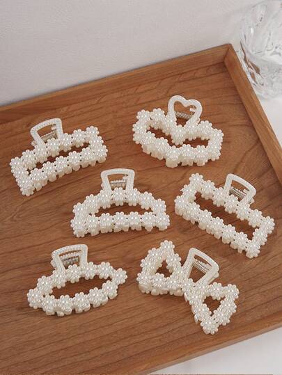 6 قطع مشبك شعر بتصميم هندسي مزين بخرز اصطناعي، مشبك شعر تجويفي عتيق، مشبك شعر للاستحمام، أدوات تصفيف الشعر للنساء، مشابك شعر أنيقة، مشابك شعر، مشبك شعر، مشبك شعر، ملحقات شعر للنساء للعطلات والأزياء الصيفية والشاطئ