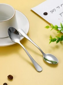 12pcs Stainless Steel 1010 Mini Coffee Stirring Spoon, Narrow Design 11.3*2.4cm, Suitable For Family Gatherings And Dessert Shops,Kitchen,Christmas Gift,School Supplies