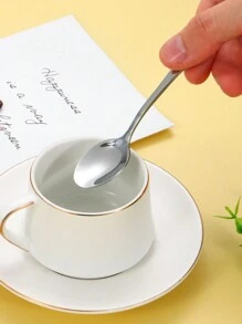 12pcs Stainless Steel 1010 Mini Coffee Stirring Spoon, Narrow Design 11.3*2.4cm, Suitable For Family Gatherings And Dessert Shops,Kitchen,Christmas Gift,School Supplies