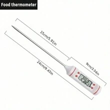 Termómetro De Aceite De Cocina, Medición De Temperatura Para Barbacoa, Horneado, Termómetro Electrónico De Alimentos Para Líquidos - Negro - Ver 2