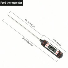 Termómetro De Aceite De Cocina, Medición De Temperatura Para Barbacoa, Horneado, Termómetro Electrónico De Alimentos Para Líquidos - Negro - Ver 7