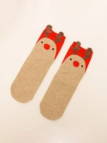 5 Giáng sinh Đỏ  Họa tiết gấu Vớ giữa bắp chân , Thích hợp Đối với Mặc hàng ngày , Đối với 12-18 Tháng Em bé - Nhiều màu - Xem 3