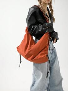 Túi Crossbody Nữ màu trơn Có thể điều chỉnh được không giớ tính - Đỏ - Xem 4