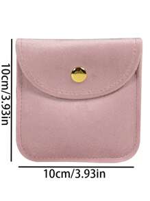 1入組天鵝絨首飾收納袋,帶蓋子設計,可存放戒指,手鍊,手錶和項鍊