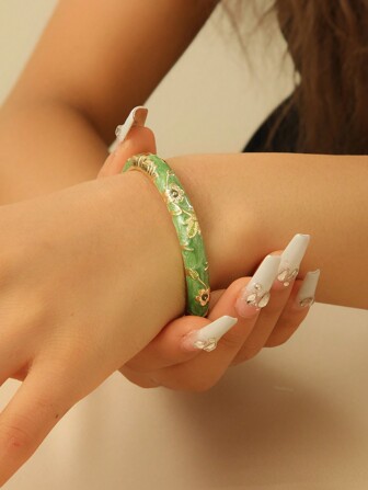 1入組掐絲琺瑯雫型鍍金女士手鍊