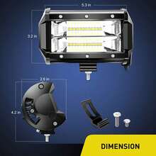 2入組5英寸12v-24v 72w雙排聚光燈白光高亮度10800lm行駛燈霧燈led越野車燈前槓聚光燈車頂燈適用於卡車atv Utv Suv海洋防水led汽車工作燈 - 白色 - 查看 2