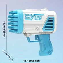 1入手持式32孔電動泡泡槍,led燈和內置風扇,可攜帶式泡泡機玩具,適用於兒童聚會,藍色(不包括泡泡液和電池)opp袋包裝 - 藍色 - 查看 6