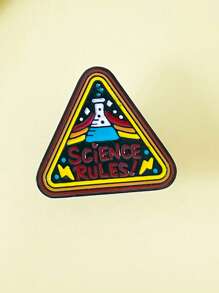 1入(件)「science Rules」搪瓷徽章針,時尚三角形胸針/識別繩/袖釦/背包徽章,學生/科學家收藏的首選配飾 - A3-P091 - 查看 1