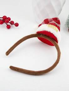 1个装女士1.5厘米宽雪花圣诞帽布艺塑料发箍，适合圣诞节佩戴，女士发带发饰 - 查看 2