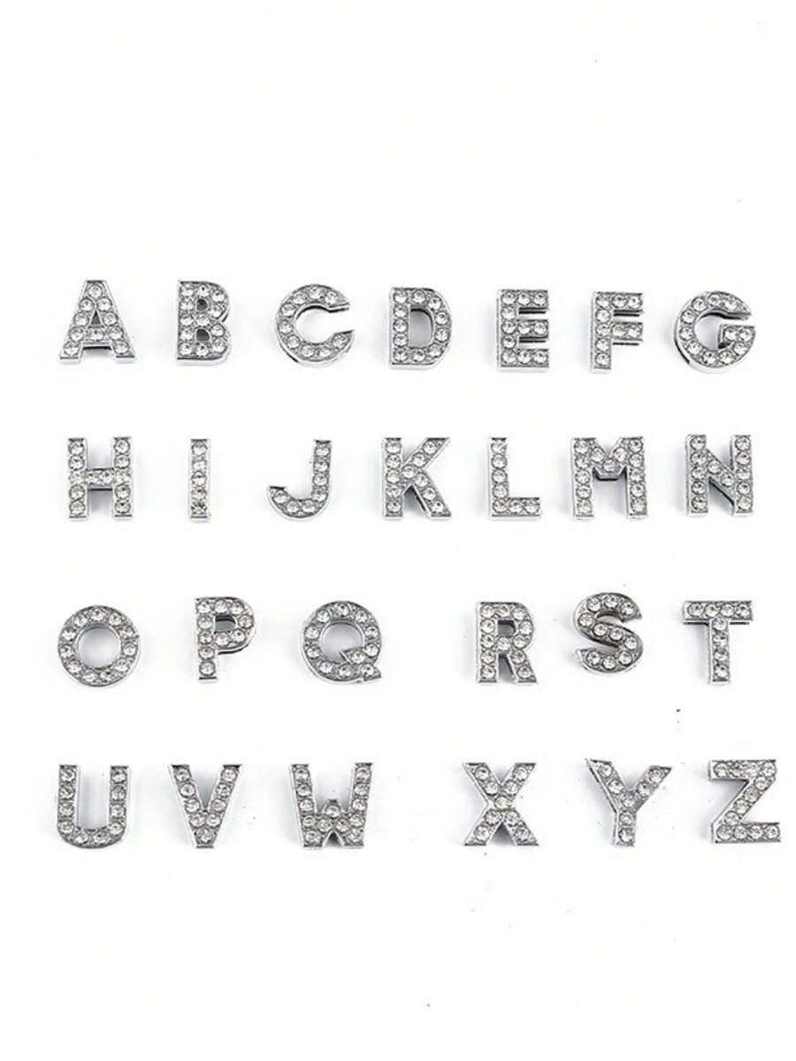 1入組鉆石26個英文字母e鞋飾,可拆卸的diy鞋履花飾園林鞋裝