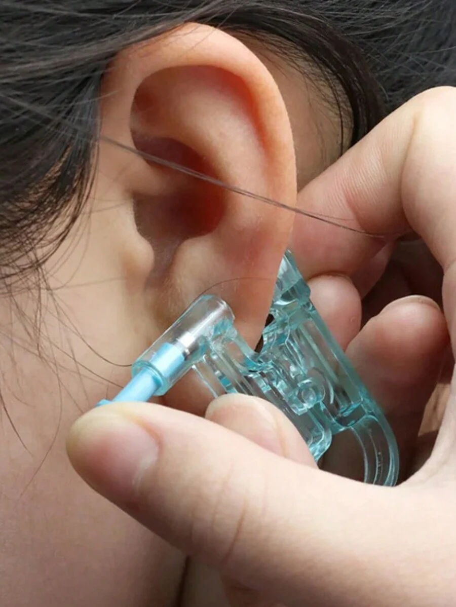 Bộ dụng cụ bấm lỗ tai vô trùng dùng một lần 20/10/5 món, dễ sử dụng cho lỗ mũi, môi, tai, bao gồm cả khuyên tai và phụ kiện trang sức cơ thể. - Màu xanh lam - Xem 1