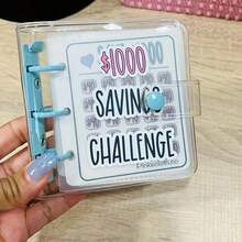 1pc Mini Portable Money Clip And Creative Mini Album With Binder Clips For Saving Money - Blue - View 6
