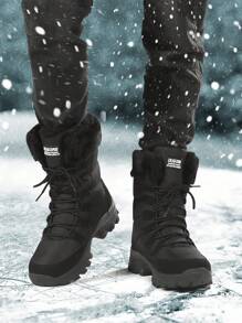 男士雪靴冬季保暖高筒防水防滑加厚毛絨靴子大碼