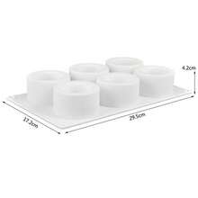 1pc 6-Cavity Round Candle Cup Silicone Mold For Baking Desserts, Pudding, Mousse, Home Decor Candle Making Supplies - Apricot - View 2