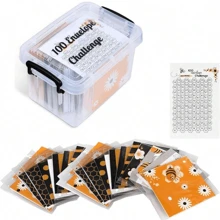 100 Envelope Challenge Box Set, 100 Envelope Challenge Kit Saves $5050 In 100 Days, 100-Day Envelope Challenge Kit Cash Box, Budget Planner And Cash Envelope - A - View 1