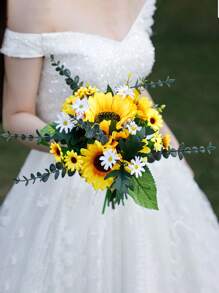 1pc Sunflower Bridal Bouquet - Yellow - View 2