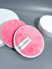 3/包,玫紅化妝撲,水潔面,竹炭纖維材質,潔面卸妝撲,大號加厚,柔軟溫和。